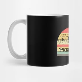 pickleball  girl player retro sunset groovy design Mug